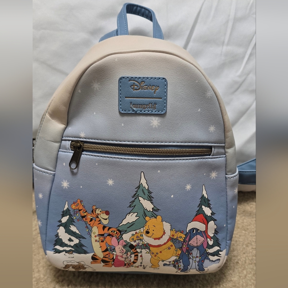 Disney Loungefly Holiday Winnie the Pooh Mini  Backpack